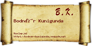 Bodnár Kunigunda névjegykártya